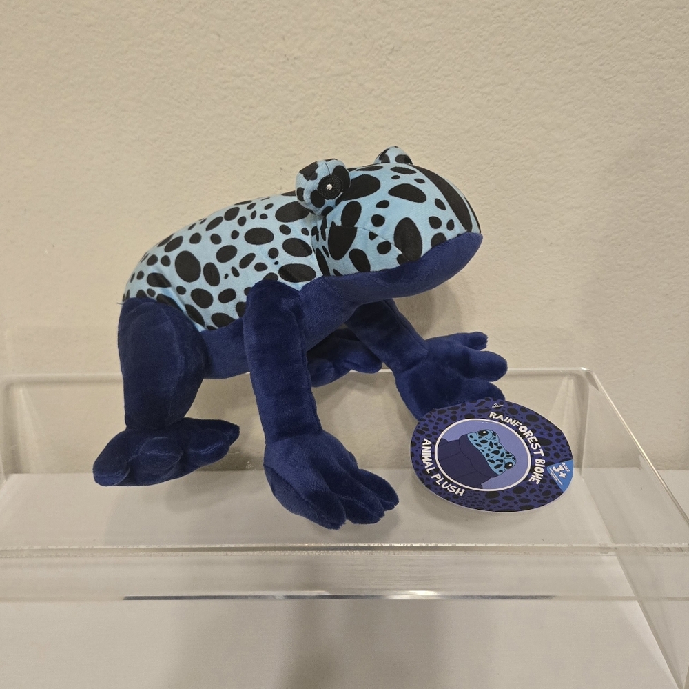 RAINFOREST Blue and Black Stuffed Frog